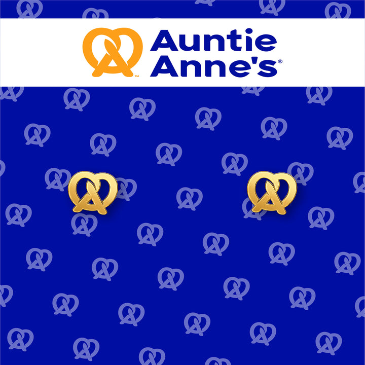 Pretzel Stud Earrings - Goldtone